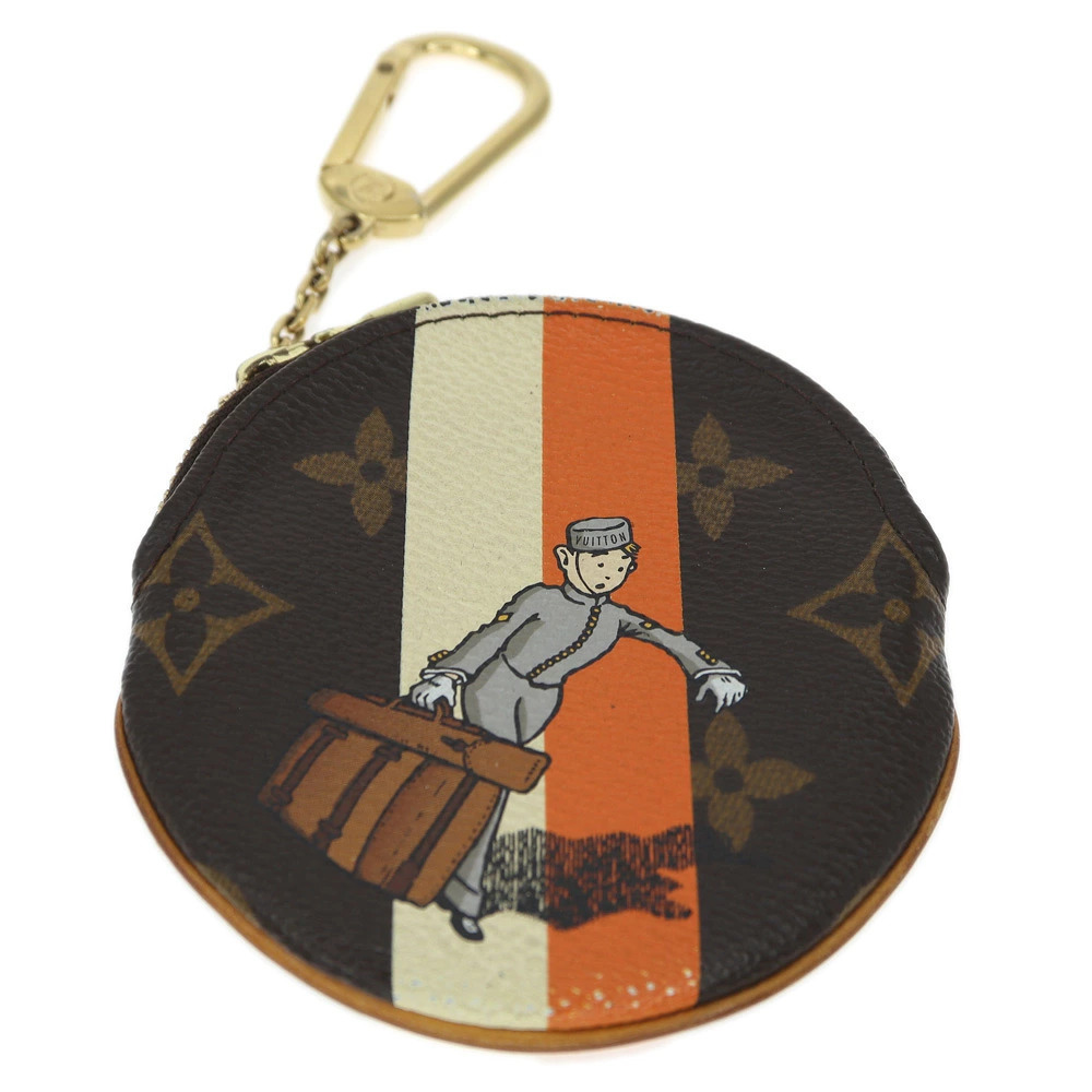 Louis Vuitton Coin Purse Long Groom Monogram Canvas Leather Brown